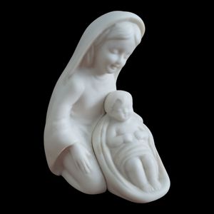 Vintage 4" Mary And Jesus Christmas Manger Scene Porcelain Ceramic Handmade